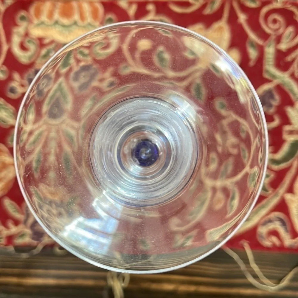 Unique Long Stem Mouth Glass Cobalt Blue Teardrop Stem Candle Holder